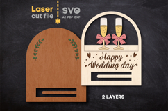 Happy Wedding Day Postcard SVG laser cut file for Glowforge Product Image 2
