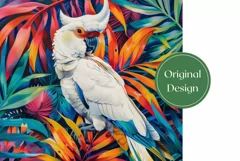 Cockatoo Tumbler Wrap Design, Tropical Birds Tumbler PNG Product Image 2