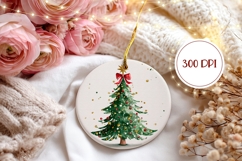 Christmas Ornament Print, Christmas Tree Round Ornament Product Image 2