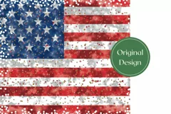 Patriotic Tumbler Wrap, Glitter American Tumbler Design Product Image 2