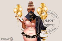 Black Girl Graduation PNG That’s a Wrap Blonde Bun Design Product Image 3
