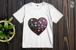 Glitter Heart with Stars Clipart Sublimation PNG Product Image 2