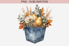 Autumn denim pocket png design for T-shirts Product Image 2