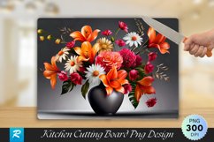 Floral Elegance Vase on Grey Cutting Board PNG Design Product Image 1