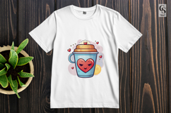 Cute Heart Coffee Cup Clipart Sublimation PNG Product Image 2