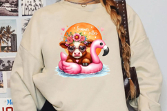 Summer Vibes Sublimation, Funny Cow Png Product Image 2
