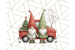 Vintage Truck Christmas Gnomes Clipart PNG, Cute Gnome Png Product Image 2