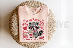 My Heart Pops for You, Funny Raccoon Sublimation PNG Product Image 2