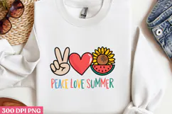 Peace, love, summer PNG, Sunflower Sublimation PNG Product Image 3