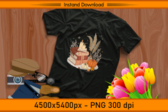 Autumn Books Candles and Pumpkins Sublimation PNG Product Image 2