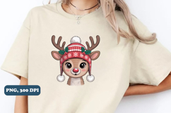 Yarn Crochet Christmas Reindeer Png sublimation Product Image 3