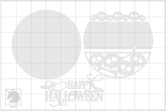 Happy Halloween Door Hanger SVG | Halloween Skull Round Sign Product Image 2