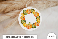 Watercolor Autumn Pumpkins Wreath png Product Image 2