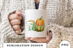 Watercolor Autumn Pumpkins png Product Image 2