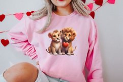 Couple Animal Valentines Day Clipart, Watercolor Couple Product Image 2