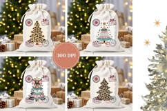 Cartoon Christmas Tree Santa Sack, Leopard Christmas PNG Product Image 2