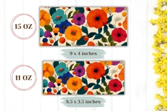 Floral Mug Wrap Design, Art Flowers Mug, Floral Print Product Image 2