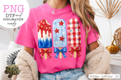 Patriotic Popsicle Bow PNG, 4th of July Summer Design Product Image 6