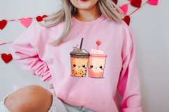 Cute Bubble Tea Valentine Clipart, Valentines Clipart Product Image 2