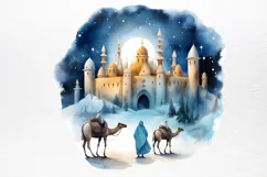 Christmas Nativity Watercolor Clipart PNG Product Image 2