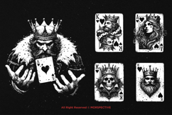 10 Bundle Dark Art Heart Card King Queen Love Skull Playing Product Image 3