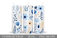 Flowers Tumbler Design. Wildflowers Tumbler Sublimation Product Image 1