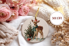 Vintage Christmas Deer Ornament, Christmas Tree Ornament Product Image 2