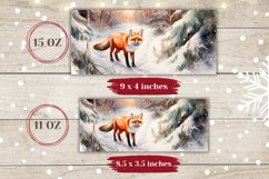 Winter Fox Mug Wrap Design, Christmas Coffee Cup Design Product Image 2