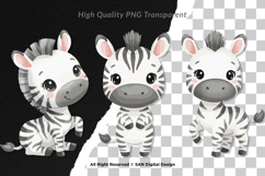 15 Bundle Watercolor Zebra Baby striped Animal Wildlife Product Image 2