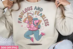 Fabulous and fearless PNG, Funny Grandma Sublimation PNG Product Image 1