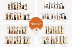 Cartoon Halloween Brooms Mug Designs, Halloween Mug Print Product Image 2