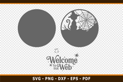 Welcome To Our Web Halloween Round Door Hanger Sign SVG File Product Image 2