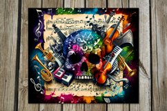 Music &amp; Skulls | 4 Skinny tumbler sublimation designs Product Image 2