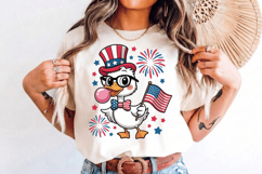 Patriotic Eagle, 4th of July Duck PNG T-Shirt|4th of July PN Product Image 9