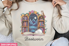 Bookworm PNG, Reading Books Sublimation PNG Product Image 1