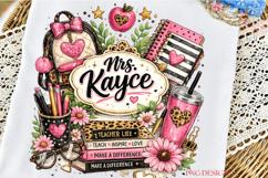 Personalized Teacher PNG, Custom Teacher Name Sublimation, Product Image 3