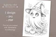 Halloween coloring page for adults. Coloring book pumpkin. Product Image 1