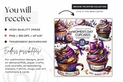 Happy Womens day Cupcake Clipart, 8th of march, Woman power Product Image 3