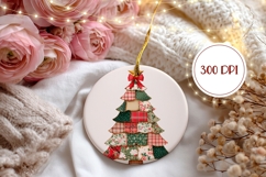 Patchwork Christmas Tree Ornament, Christmas Ornament PNG Product Image 2