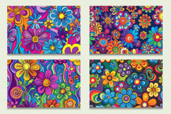 Rainbow Hippie Flowers Cutting Boards sublimation Design Product Image 2