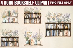 Boho Bookshelf Clipart PNG Product Image 1