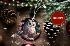 Christmas Ornament PNG, Cute Owl Ornament Sublimation Design Product Image 2