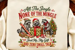 Funny Christmas Raccoon Introvert Sublimation PNG Product Image 2