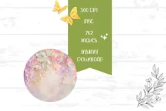 Wisteria Earrings Design, Pink Flowers Round Earrings Product Image 2