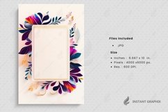 Beautiful Floral Frame on beige background generative AI Product Image 1