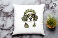 Cute Green Cap Dog Clipart Sublimation PNG Product Image 2