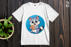 Cute Raccoon With Cookie Clipart Sublimation PNG Product Image 2
