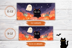 Halloween Black Cat Mug Design, Kawaii Halloween Mug Wrap Product Image 2