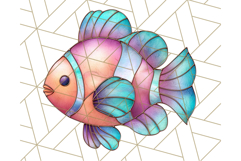 Stained Glass Sea Creatures PNG Clipart, Ocean Fantasy Product Image 2