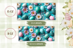 Glitter Easter Eggs Mug Design, Blue Mug Template Product Image 2